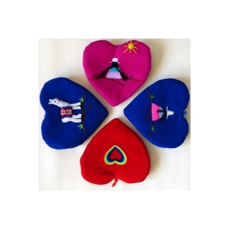 Porte-clés coeur brodé (sans les dés d'amour)