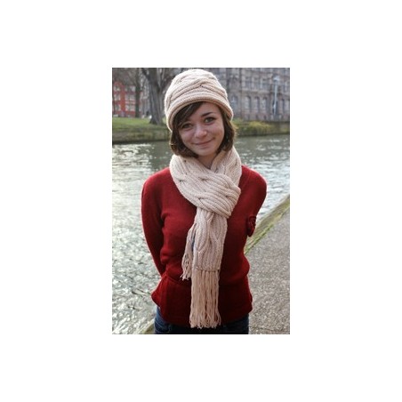 Ensemble écharpe et bonnet torsadés