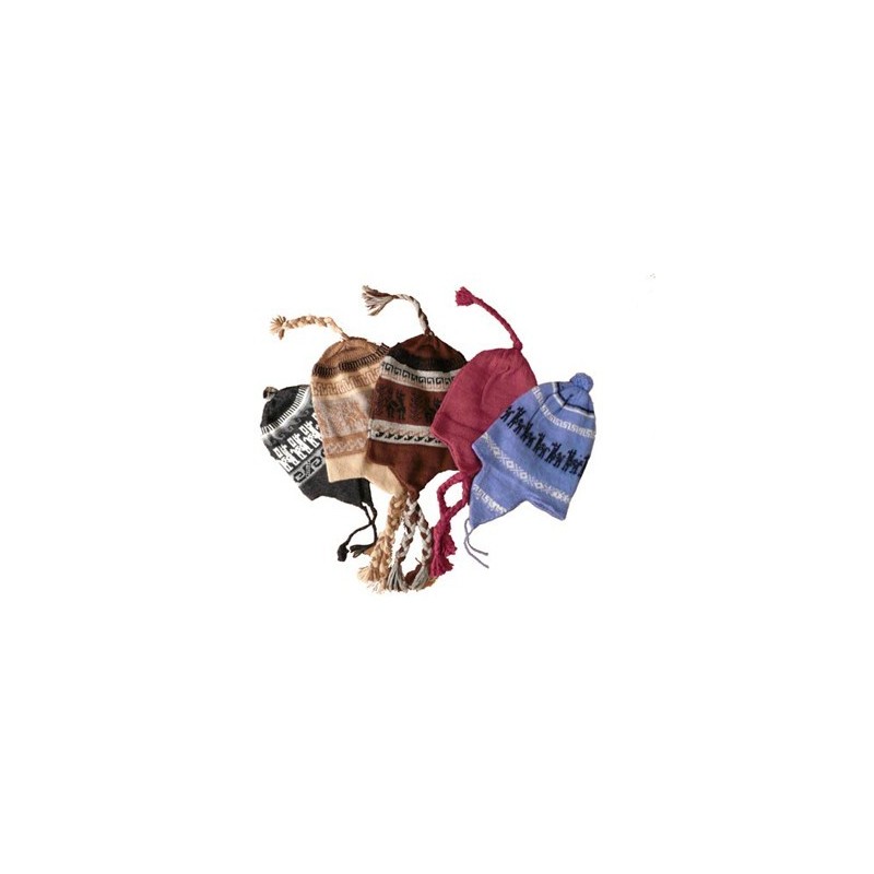 Bonnet à oreilles bolivien Pur Alpaca