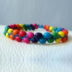 Bracelet ivoire végétal arc-en-ciel