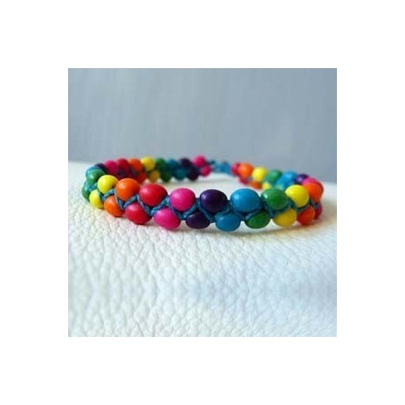 Bracelet ivoire végétal arc-en-ciel