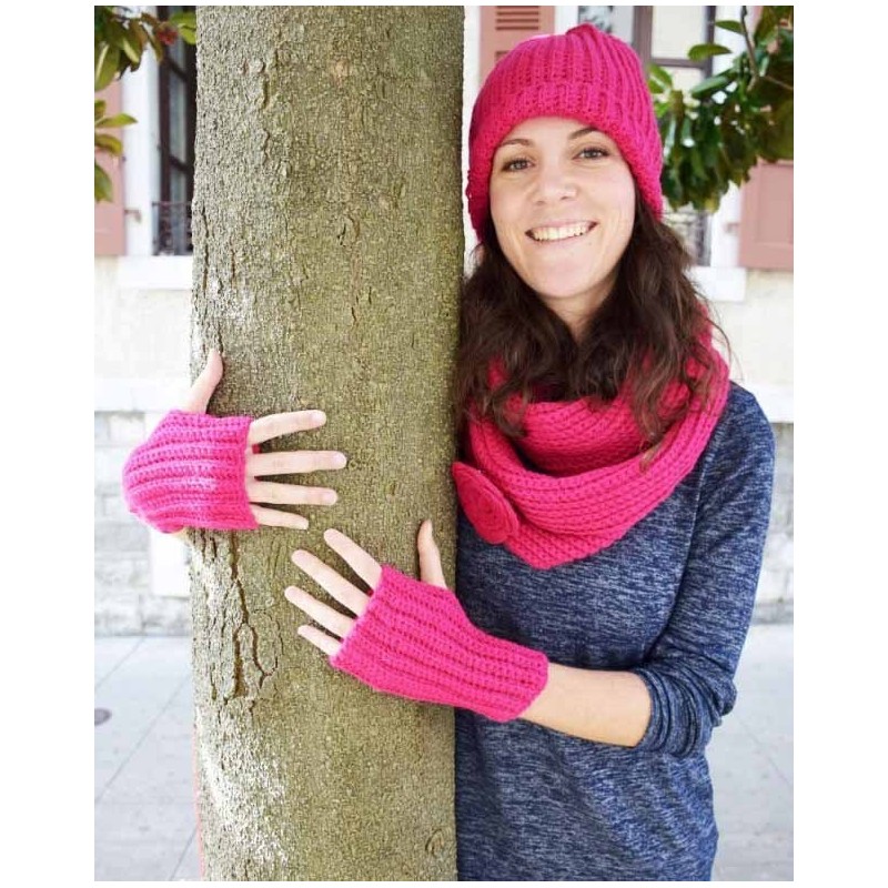 Ensemble écharpe,bonnet et mitaines