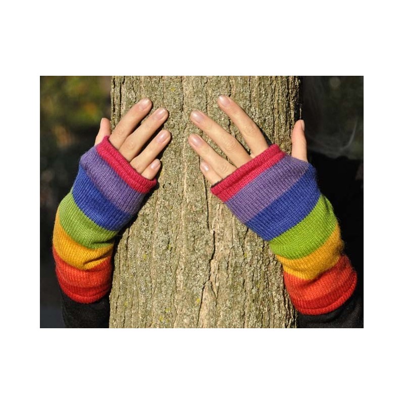 Mitaines Fourrées (arc-en-ciel,noir,bleu ou rose)