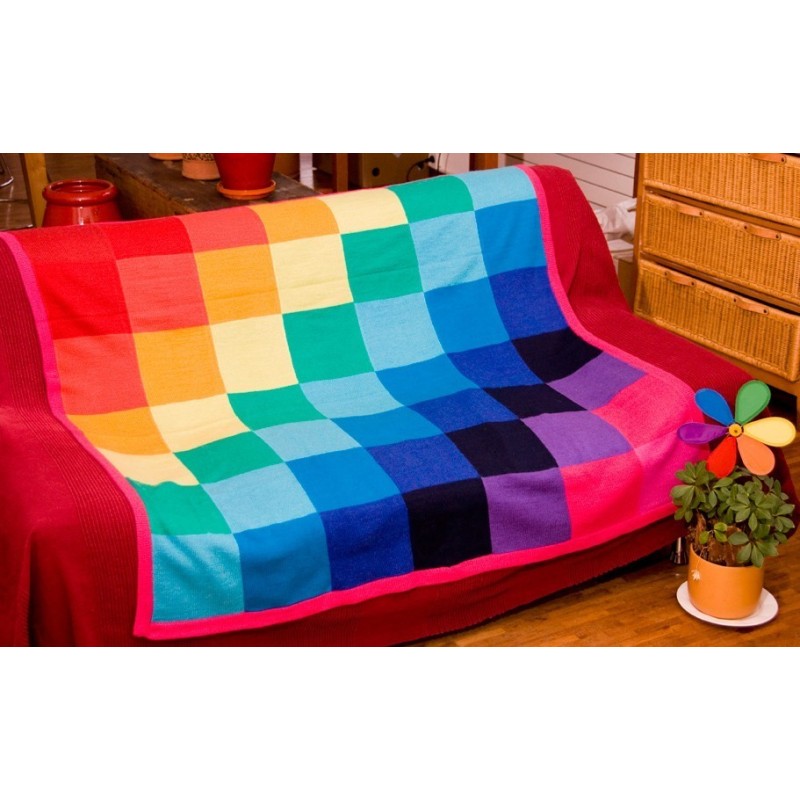 Couverture Arc-en-Ciel à carrés Alpaquita