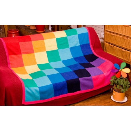Couverture Arc-en-Ciel à carrés Alpaquita