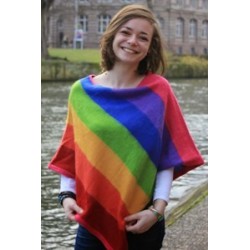 Poncho génial Arc-en-ciel Alpaquita (avec ou sans franges)