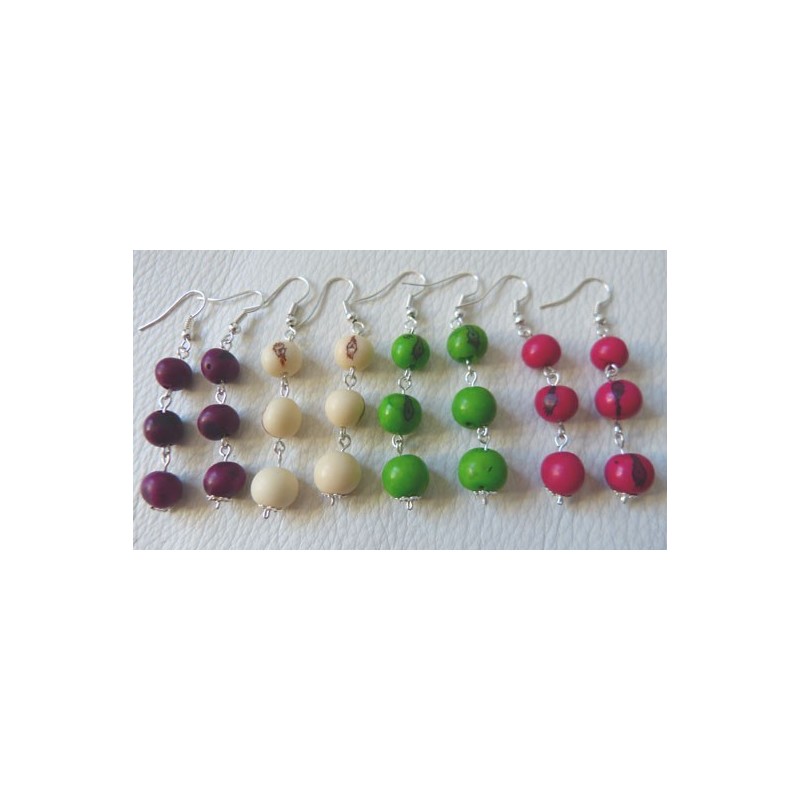 Boucles d'oreilles en graines açaï