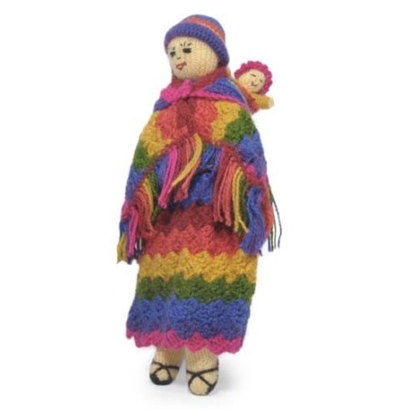 Poupées maman et bébé tricotées