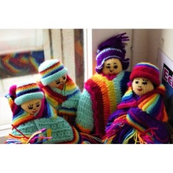 Poupées maman et bébé tricotées